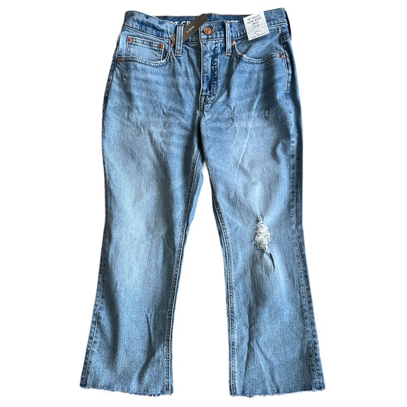 J.Crew JCREW 10" BILLIE Demi-Boot Crop Jeans #BK657 size 27P WINDSURF LIGHT-WASH - Picture 2 of 12